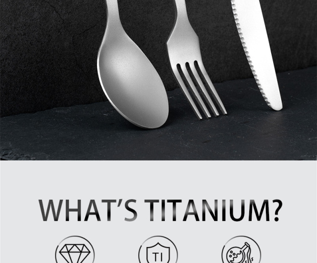 Titanium Tableware Set for Outdoor Camping Picnic Fork Spoon Knife Chopsticks Dinnerware Cutlery Nature Hike Camp Supplies Tools