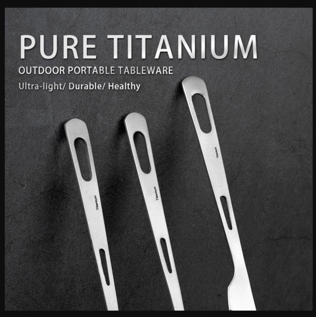 Titanium Tableware Set for Outdoor Camping Picnic Fork Spoon Knife Chopsticks Dinnerware Cutlery Nature Hike Camp Supplies Tools