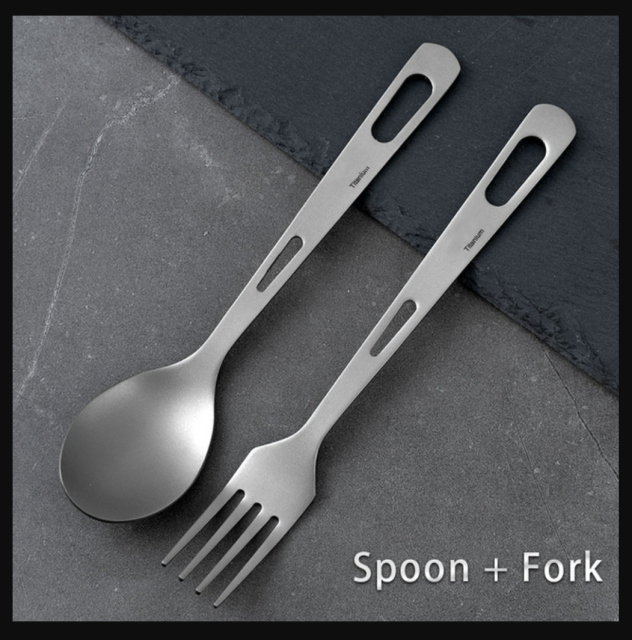 Titanium Tableware Set for Outdoor Camping Picnic Fork Spoon Knife Chopsticks Dinnerware Cutlery Nature Hike Camp Supplies Tools