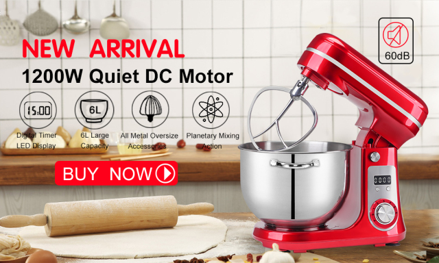 1200W 5L Stainless Steel Bowl 6-speed Kitchen Food Stand Mixer Cream Egg Whisk Whip Dough Kneading Mixer Blender