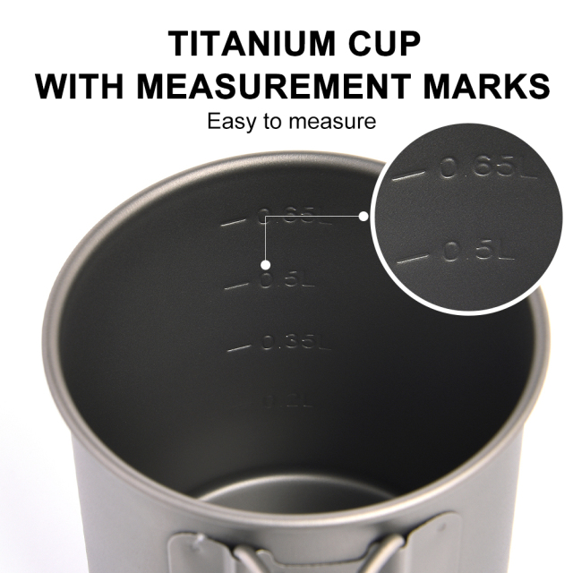 Camping Mug Titanium Cup Tourist Tableware Picnic Utensils Outdoor Kitchen Equipment Travel Cooking set Cookware Hiking