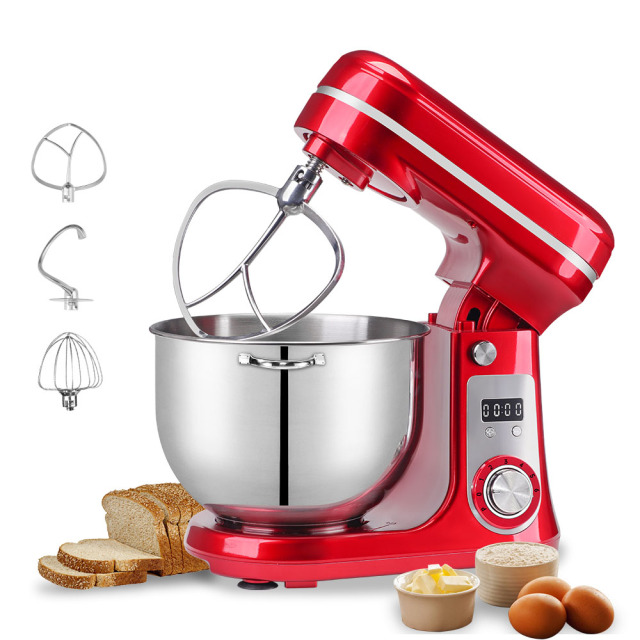 1200W 5L Stainless Steel Bowl 6-speed Kitchen Food Stand Mixer Cream Egg Whisk Whip Dough Kneading Mixer Blender