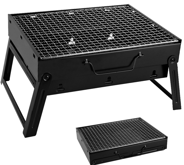 Outdoor black steel grill