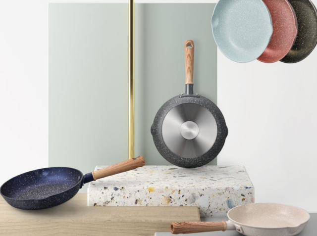 Marble flat bottom frying pan