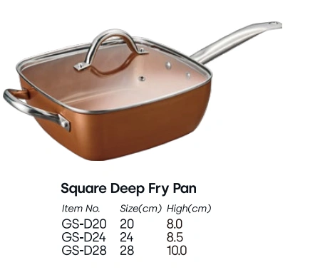 Orange brown stainless steel pan