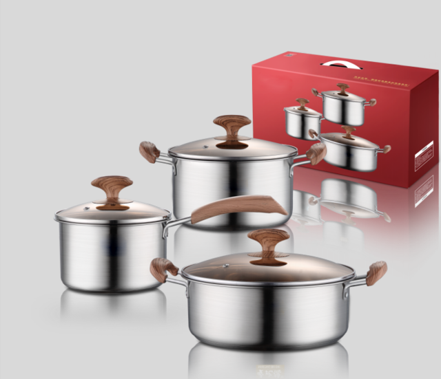 Collection of the best choice Prague love 304 stainless steel cookware set milk pot soup pot hot pot induction stove gas stove universal