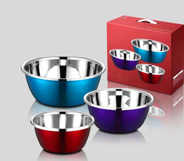 Colorful multi-purpose basin 20+24+28cm can be gas stove can induction stove wash vegetables wash fruit thickened basin