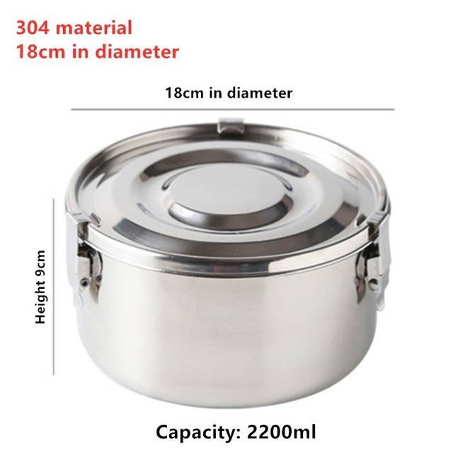 350-3000ML Microwave Lunch Box Food Grade 304 Stainless Steel Anti-leak Bento Box Strong Tightness Picnic Box For Fruits Snacks