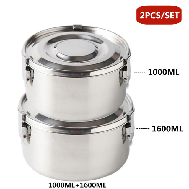 350-3000ML Microwave Lunch Box Food Grade 304 Stainless Steel Anti-leak Bento Box Strong Tightness Picnic Box For Fruits Snacks