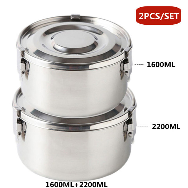 350-3000ML Microwave Lunch Box Food Grade 304 Stainless Steel Anti-leak Bento Box Strong Tightness Picnic Box For Fruits Snacks