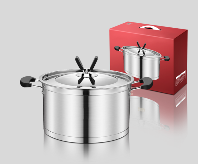 Bakelite handle [single layer] stainless steel soup pot induction cooker gas stove universal 22cm