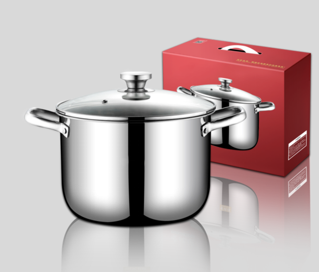 Platinum stock pot, stainless steel 304 stock pot, deepened stock pot, single bottom soup pot, induction cooker universal pot [single layer] 26cm