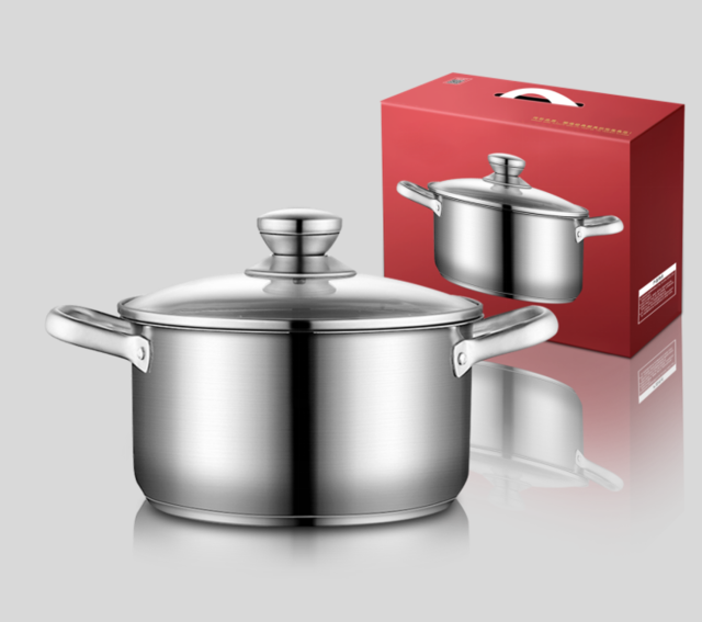 304 stainless steel soup pot 22cm gas stove induction stove universal thickening composite pot bottom