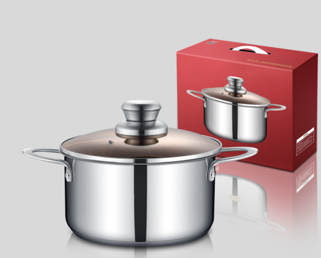 Carlisle 304 stainless steel soup pot 22cm induction stove gas stove general thickening composite pot bottom