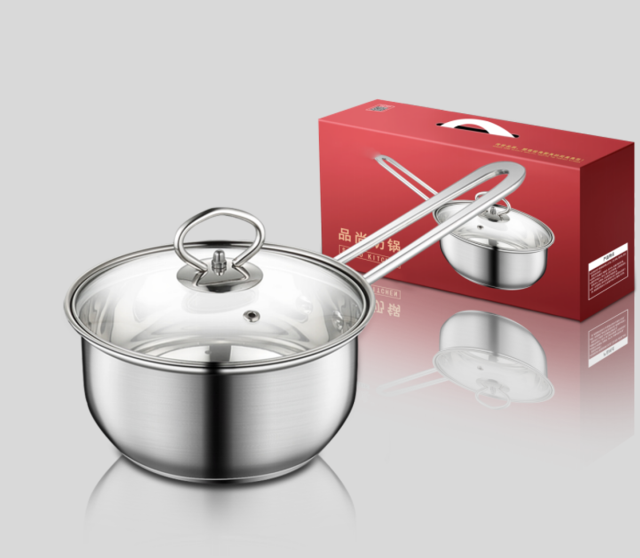 201 stainless steel milk pot 18cm kitchen household milk pot cooking noodles cooking soup hot milk induction stove gas universal