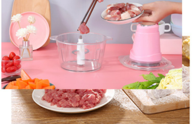 Meat grinder home cooking machine kitchen plastic electric meat mincer stirring small minced meat 2L