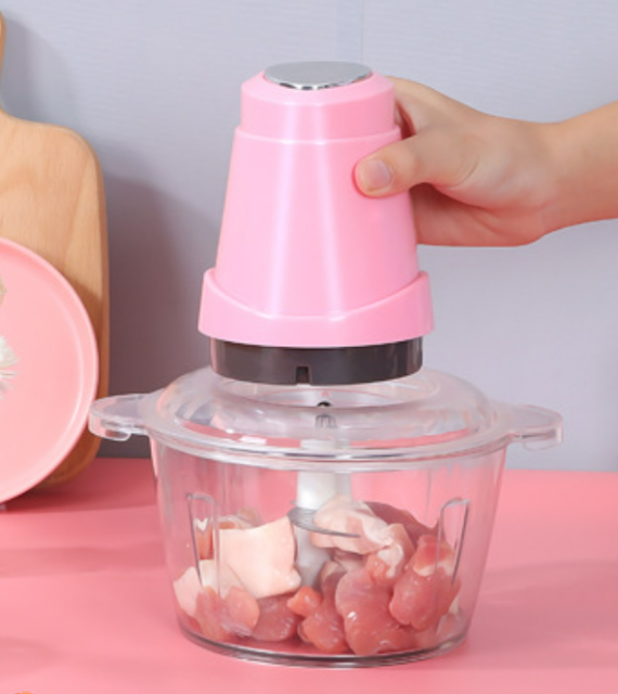 Meat grinder home cooking machine kitchen plastic electric meat mincer stirring small minced meat 2L