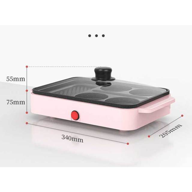 Electric Skillets Fried Egg Burger Machine 1000W Household Pancake Non-stick Frying Pan for Breakfast Steak and Sausage Cooker