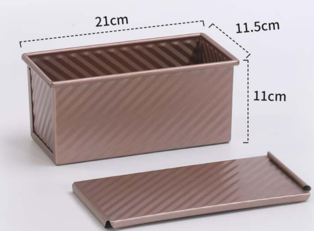 Golden carbon steel corrugated toast box with lid baking tools bread mold toast box toast baking cake mold baking pan