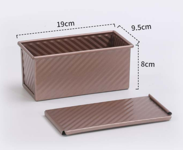 Golden carbon steel corrugated toast box with lid baking tools bread mold toast box toast baking cake mold baking pan