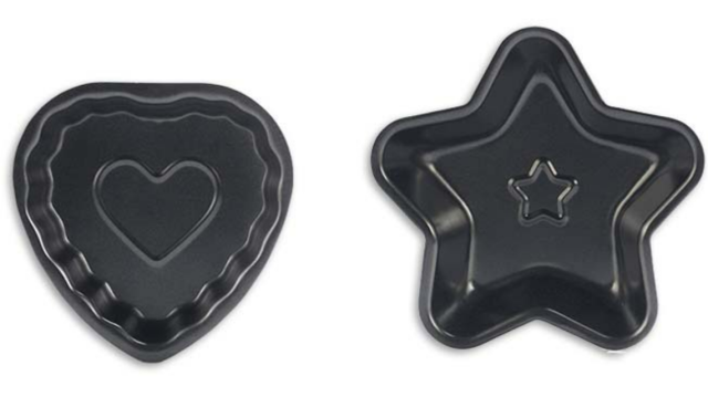 High quality carbon steel non-stick black diy cartoon five star love cupcake mold baking mold baking tools