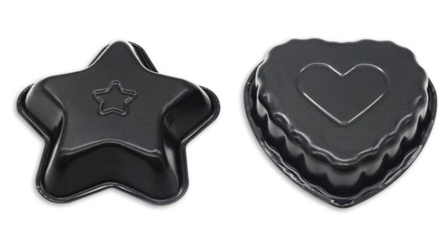 High quality carbon steel non-stick black diy cartoon five star love cupcake mold baking mold baking tools
