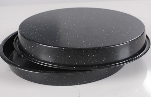 High quality sprinkle point black carbon steel non-stick 9 inch pizza pan baking pan