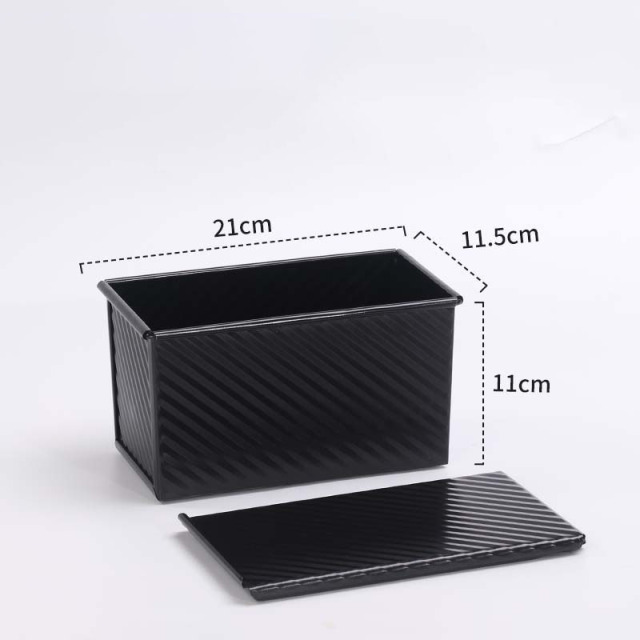 Golden carbon steel corrugated toast box with lid baking tools bread mold toast box toast baking cake mold baking pan