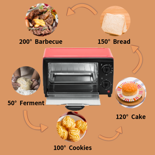 Mini-oven 12L Multifunctional Household Electric Oven Durable Intelligent Timing Baking/Dried Fruit/Pizza/Barbecue Bread Baking