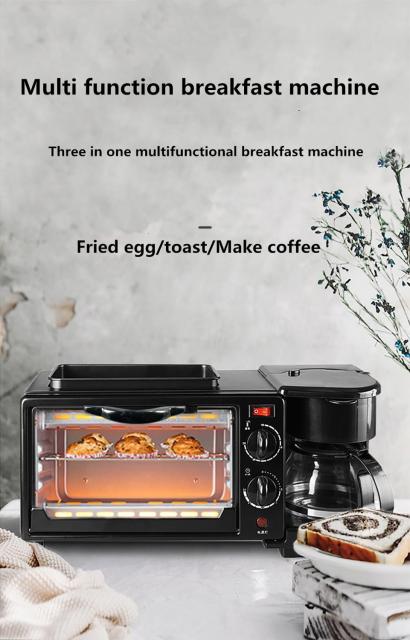 Breakfast Maker Home Multi-Purpose 3 in 1 Oven Coffee Maker Toast Sandwich Maker small household office 220v