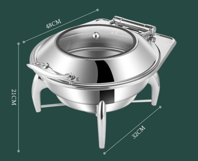 Stainless steel dining stove hydraulic visual stand model electric heating alcohol cooked food holding stove wholesale hotel buffet stove