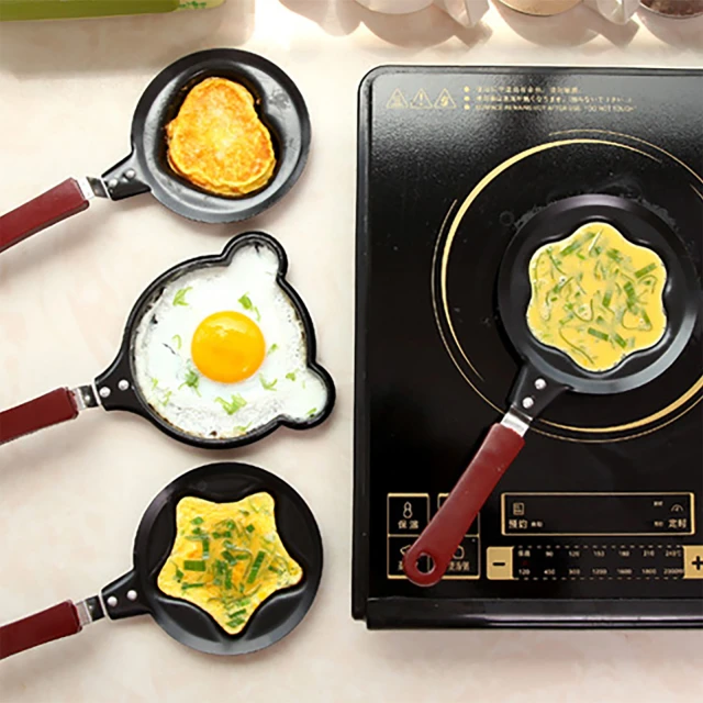 Mini Egg Pans 1 Pcs Non-Stick Egg Pancake Omelet Mini Fry Frying Pan Mini Cookware Black Mini Non Stick Blini Cookware Breakfast