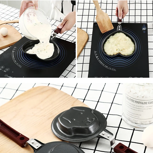 Mini Egg Pans 1 Pcs Non-Stick Egg Pancake Omelet Mini Fry Frying Pan Mini Cookware Black Mini Non Stick Blini Cookware Breakfast