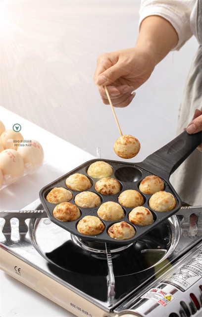 14 Cavities Aluminum Takoyaki Frying Pan for Gas Cooker Octopus Small Balls Home Cooking Pot Maker Kitchen Cookware Utensils
