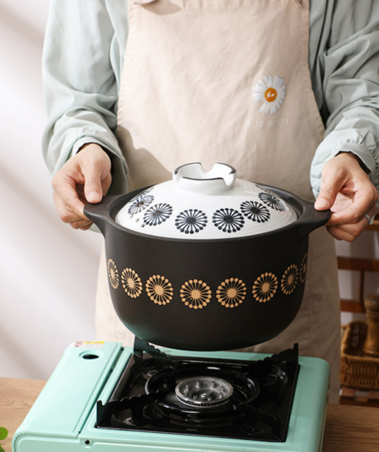 Customized full of stars high temperature ceramic casserole home open flame gas stew soup stew pot casserole casserole