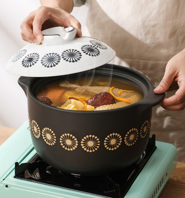 Customized full of stars high temperature ceramic casserole home open flame gas stew soup stew pot casserole casserole