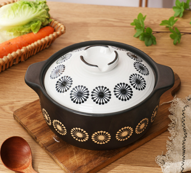 Customized full of stars high temperature ceramic casserole home open flame gas stew soup stew pot casserole casserole