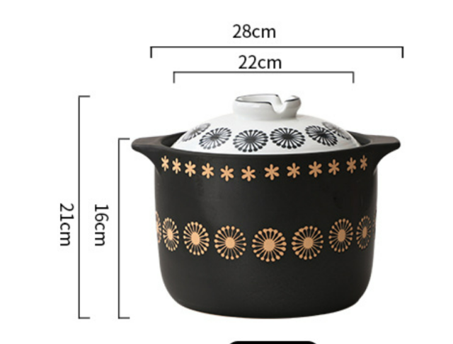 Customized full of stars high temperature ceramic casserole home open flame gas stew soup stew pot casserole casserole