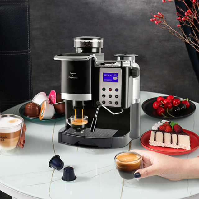 All-in-one Coffee Machine Professional Espresso Maker with Grinder for Cappuccino Americano Kitchen Appliances 220V/110V