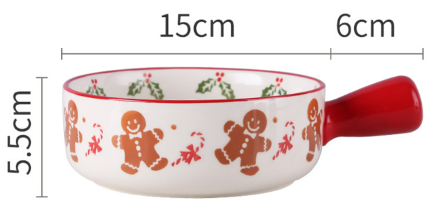 Customized Netflix cute girl Japanese cereal breakfast bowl children's bowl with handle home handle baking bowl salad bowl