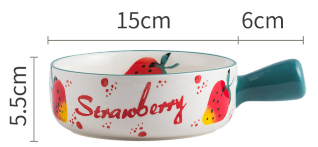 Customized Netflix cute girl Japanese cereal breakfast bowl children's bowl with handle home handle baking bowl salad bowl