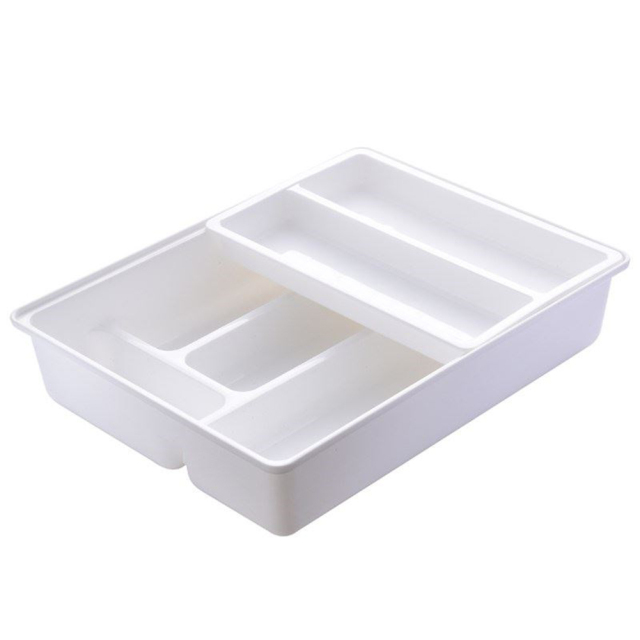 Kitchen Drawer Organizer Desktop Storage Box Plastic Kitchen Cutlery Finishing Box Cabinet Spoons Forks Utensil Drawer Organizer