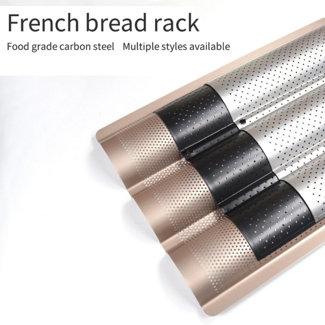 baking tray Wave Baguette Mould long stick Non-toxic Baking Dishes Pastry Tray Oven Rolling French bread stick baking pan 5