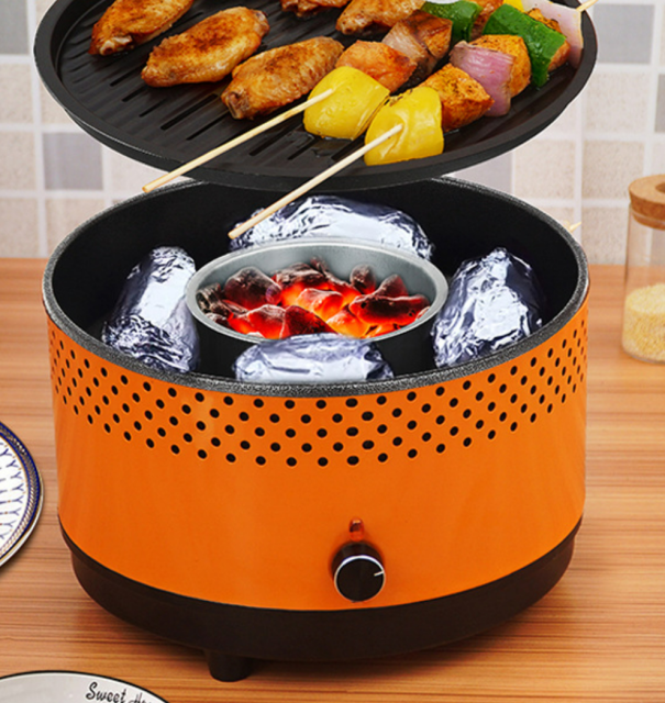 Outdoor BBQ Grill Portable Mini Stainless Steel Adjustable Fire Household Charcoal Grill