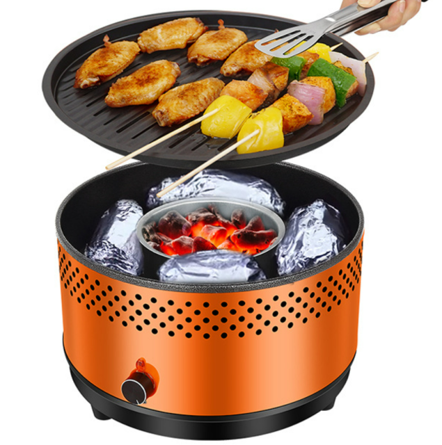 Outdoor BBQ Grill Portable Mini Stainless Steel Adjustable Fire Household Charcoal Grill
