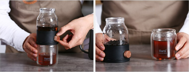 Portable one piece teapot travel tea set glass tea cup kung fu tea set tea water separation cup