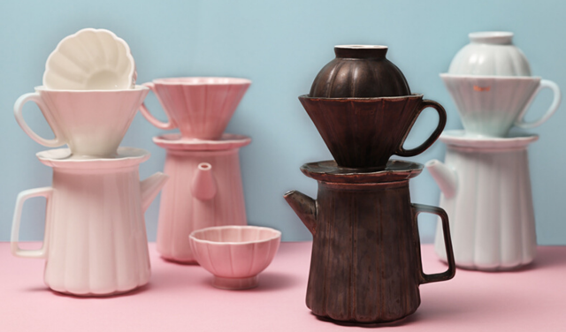 Hand brewed coffee pot ceramic material 360ml four colors to choose from Chinese style minimalist design