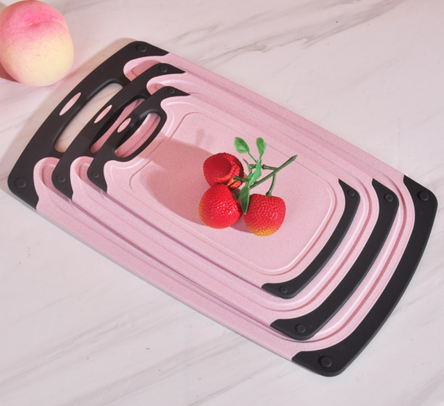 Wheat straw plastic chopping board three sets of kitchen supplies thickening cutting vegetables and fruits cutting meat plastic cutting board