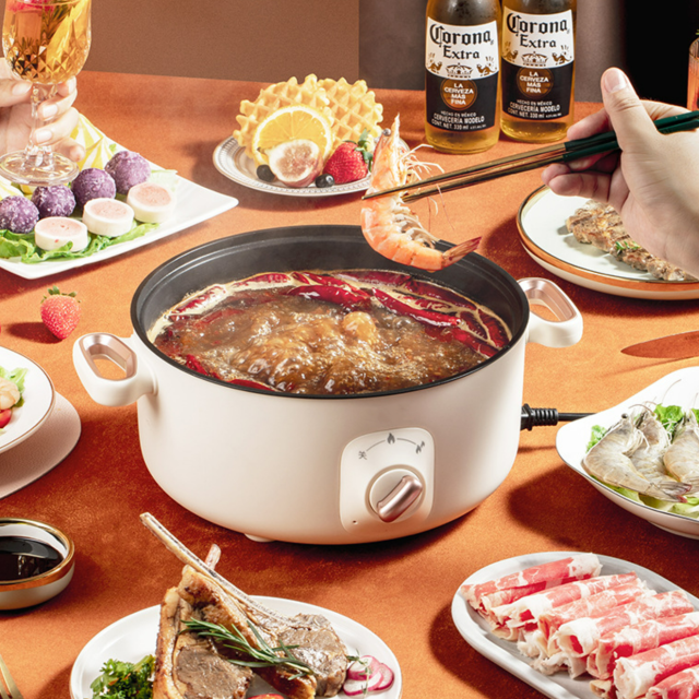 Electric cooker home dormitory convenient multi-functional electric hot pot stir-fry cooking non-stick electric hot pot