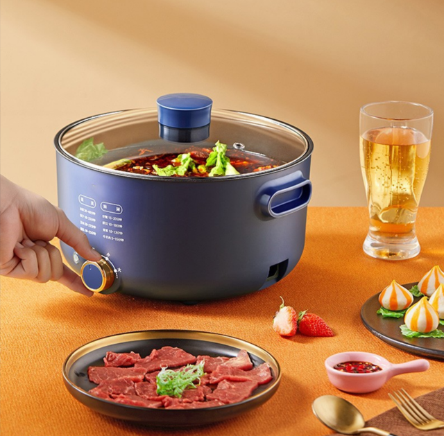 Home electric fondue pot multifunctional electric cooking pot cooking electric pot student dormitory convenient electric hot pot can be customized